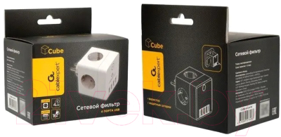 Электроразветвитель Cablexpert CUBE-4-U4-W 