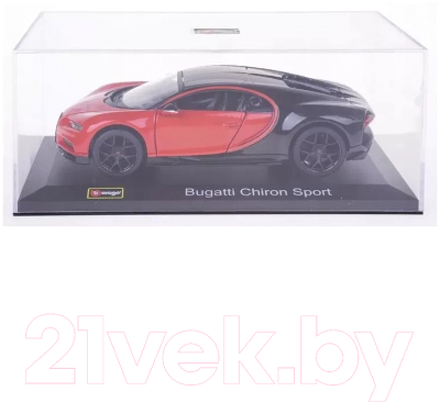 Масштабная модель автомобиля Bburago Bugatti Chiron Sport / 18-43061 (черный/красный)