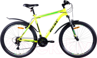Велосипед AIST Quest 26 2023 (20, желтый/зеленый)