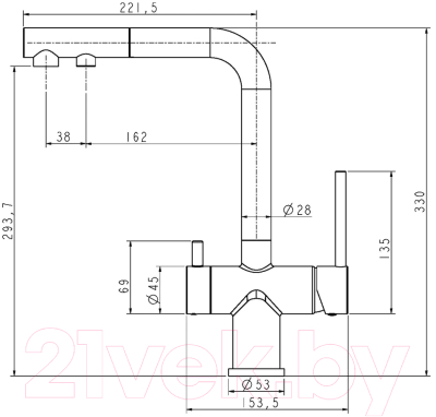 Смеситель Paulmark Serpentine Se213222-GM