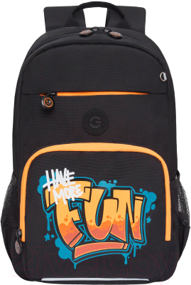 Школьный рюкзак Grizzly RB-455-5 (черный/оранжевый)