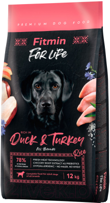 Сухой корм для собак Fitmin Dog For Life Duck & Turkey (12кг)