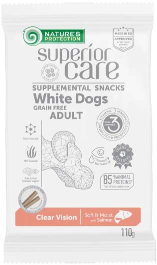 Лакомство для собак Nature's Protection SC White Dogs Clear Vision с лососем / KIKNPSC47201 (110г)