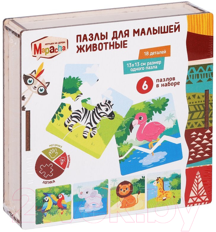 Развивающая игра Mapacha Животные с разным резом / 962029