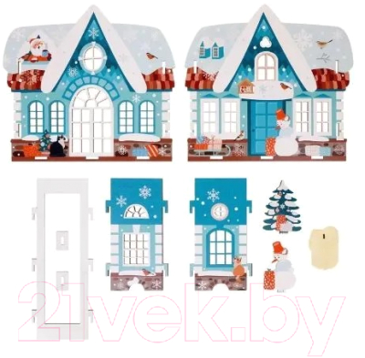 Кукольный домик Collaba Time Домик Деда Мороза зимний с LED-свечой / 962486