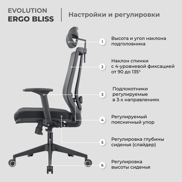 Купить Кресло офисное Evolution Ergo Bliss в Гродно