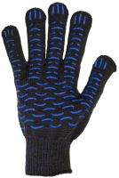Перчатки защитные No Brand 10 класс с ПВХ 6-ти нитка волна (черный) - 
