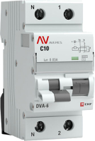 Дифференциальный автомат EKF Averes DVA-6 2P 10А 30мА (C) 6кА тип AC / rcbo6-1pn-10C-30-ac-av - 