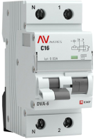 Дифференциальный автомат EKF Averes DVA-6 2P 16А 30мА (C) 6кА тип AC / rcbo6-1pn-16C-30-ac-av - 
