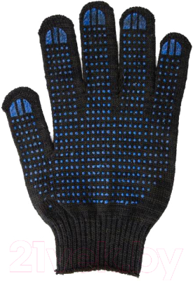 Перчатки защитные No Brand 10 класс с ПВХ 6-ти нитка точка (черный)
