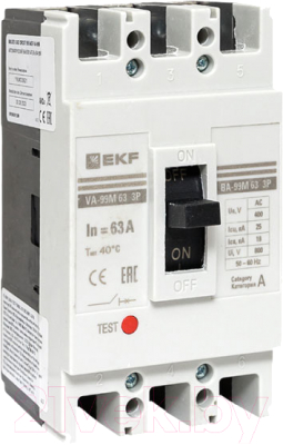 Выключатель автоматический EKF PROxima ВА-99М 63/63А 3P 25кА / mccb99-63-63m
