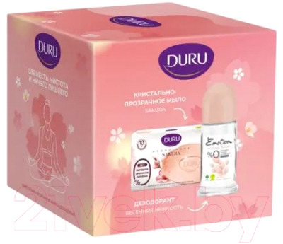 Набор косметики для тела Duru Мыло Crystal Hydro Pure Sakura+Дезодорант Emotion Natural Bloom (106г+50мл)