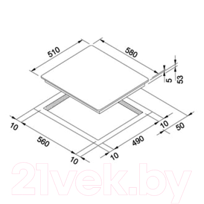 Индукционная варочная панель Franke FH 604-1W 4I T PWL WH (108.0290.070)