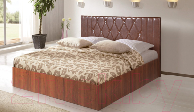 Двуспальная кровать Мебель-Парк Аврора 6 200x160 (темный)