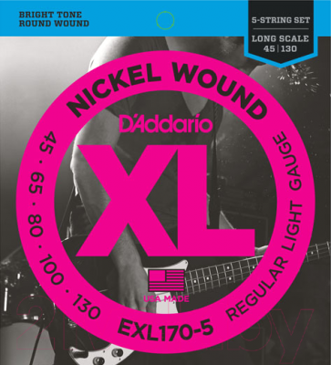 Струны для бас-гитары D'Addario EXL170-5 45-130