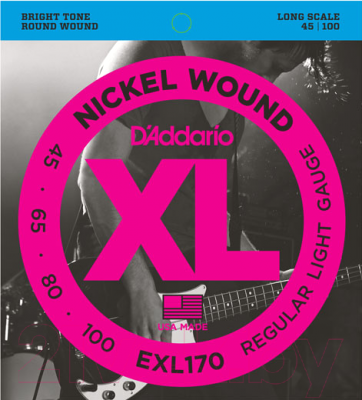 Струны для бас-гитары D'Addario EXL170 45-100
