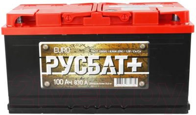 Автомобильный аккумулятор Русбат Евро 830А / 6CT-100VL 0 (100 А/ч)