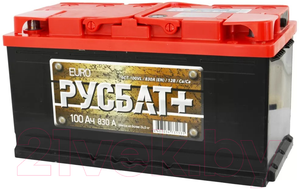 Автомобильный аккумулятор Русбат Рус 830А / 6CT-100VL 1