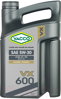 Моторное масло Yacco 5W30 VX 600