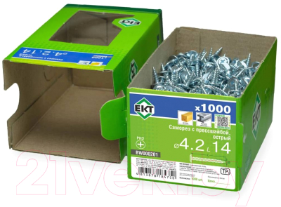 Изображение товара Саморез ЕКТ С прессшайбой 4.2х14 / BW000201 (1000шт)