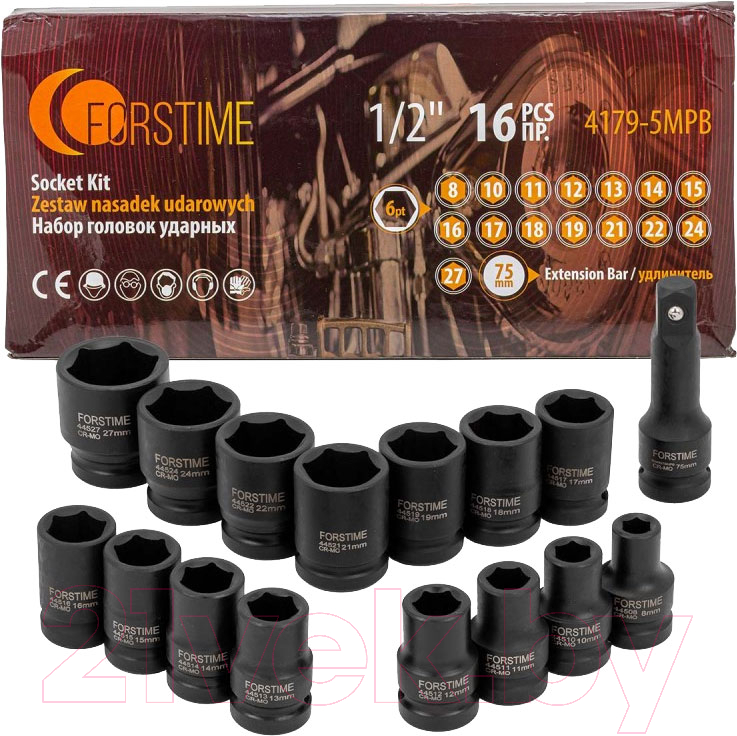 Набор головок слесарных Forstime FT-4179-5MPB