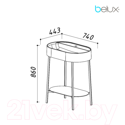 Тумба под умывальник Belux Эвора Н 75 М (19, черный матовый)