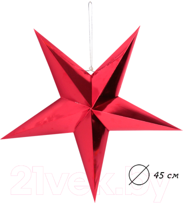 Елочная игрушка Darvish Paper Star / DV-H-1745-1 (красный)