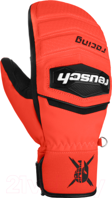 Варежки лыжные Reusch Worldcup Warrior R-TEX XT / 6211533_7809 (р-р 7, Black/Fluo Red Inch)