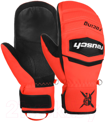 Варежки лыжные Reusch Worldcup Warrior R-TEX XT / 6211533_7809 (р-р 7, Black/Fluo Red Inch)