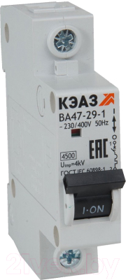 Изображение товара Выключатель автоматический КЭАЗ ВА47-29-1C2-УХЛ3 / 318200