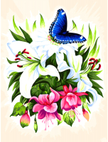 Картина по номерам БЕЛОСНЕЖКА Бабочка в ботаническом саду / 363-AS - 