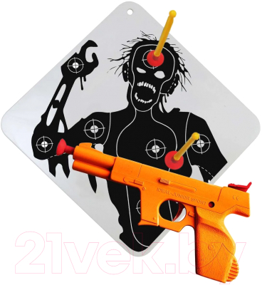 Пистолет игрушечный Bauer Охотник на зомби с мишенью со стрелами на присосках / 734
