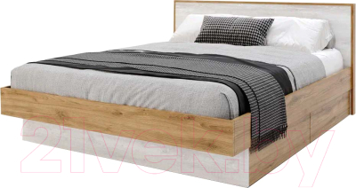 Двуспальная кровать Мебель-КМК 1600 Мишель КМК 0961.2 (дуб наварра/бетон пайн светлый)