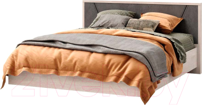 Двуспальная кровать Мебель-КМК 1600 Нирвана 1 2м КМК 0745 (ледяное дерево/камень серый)