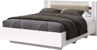 Двуспальная кровать Мебель-КМК 1600 Харди КМК 0965.7 (белый/белый глянец/Camel 20) - 