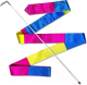 Лента для художественной гимнастики с палочкой Indigo АВ236-14 (56см, желтый/синий/розовый) - 