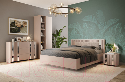 Двуспальная кровать Мебель-КМК 1600 Харди КМК 0965.7 (капучино/SAT 13 капучино)
