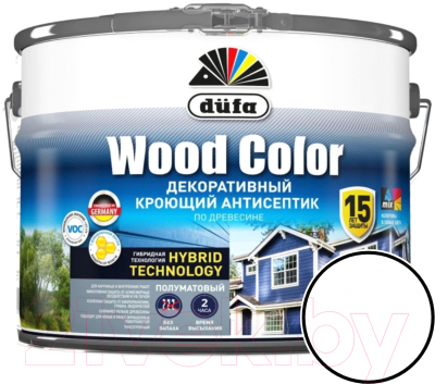 Антисептик для древесины Dufa Wood Color. База 1 (9л, белый)