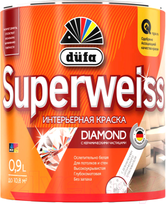Краска Dufa ВД Superweiss RD4 (900мл, белый)