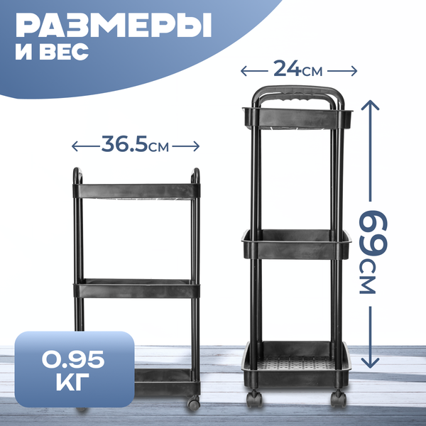 Этажерка Mio Tesoro Skub MPP1081 (черный)