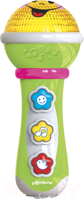 Музыкальная игрушка Азбукварик Микрофончик Маленький музыкант / 85146 (зеленый)