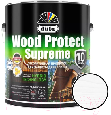 Пропитка для дерева Dufa Wood Protect Supreme (2.5л, белый)