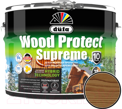 Пропитка для дерева Dufa Wood Protect Supreme (9л, орех)