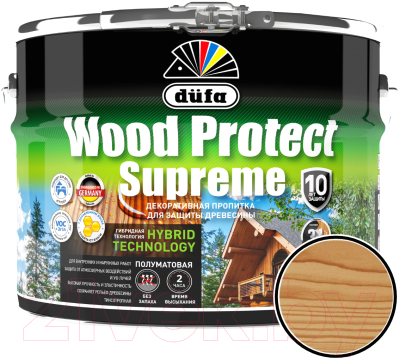 Пропитка для дерева Dufa Wood Protect Supreme (9л, тиковое дерево)