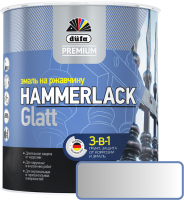 Эмаль Dufa Hammerlack на ржавчину гладкая RAL9006 (2л, серебристый) - 