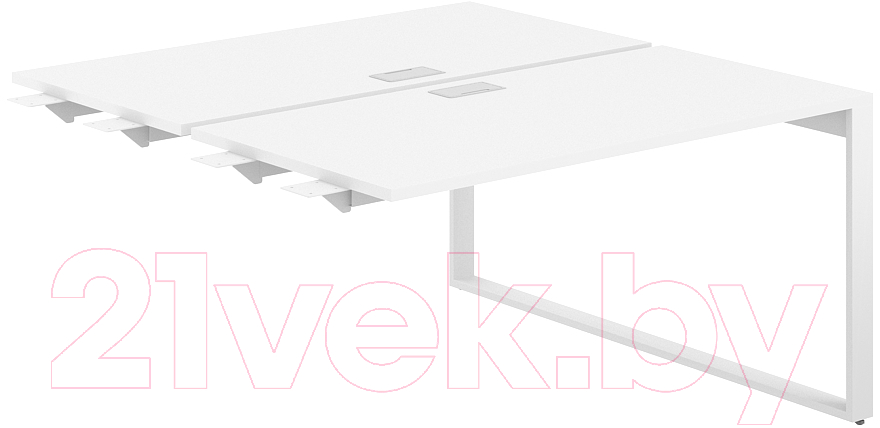 Комплект столов модульных Norden 140x143.8x75 / AG.155.WH.L.72.WH (белый/серебристый/белый)