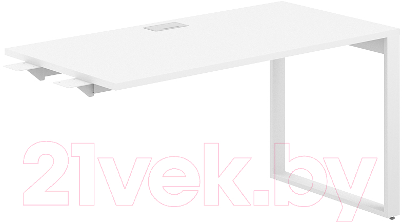 Стол модульный Norden 140x70x75 / AG.115.WH.L.72.WH (белый/серебристый/белый)