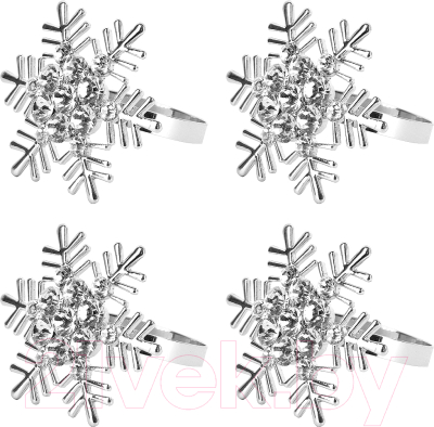 Набор колец для салфеток Nouvelle Серебряная снежинка / N9903659-Н4 (4шт)