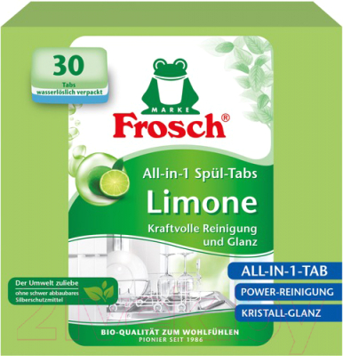 Таблетки для посудомоечных машин Frosch Лимон (30шт)