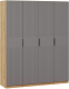 Шкаф ТриЯ Хилтон комбинированный с 4-мя  дверями (дуб крафт золотой/графит матовый) - 
